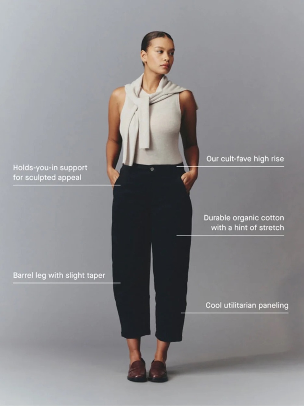 Everlane Barrel Utility Pants Black Organic Cotton Women’s Size 0 EUC